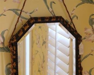 Faux Tortoise shell mirror on original rope.  