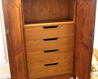 Inside modified armoire.  (Professionally installed.)