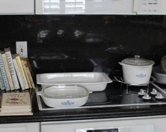 Cookbooks and cookware.  