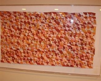 Leon Anderson  Woven Paper art in acrylic box.