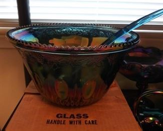 Carnival Glass Punch Bowl