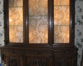 Beautiful old breakfront. 8'H x 6'5W x 1'10"D