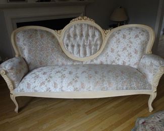 Victorian lounge set, custom made. We selected wood, color of wood and material.
