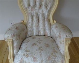 This is 1 of 2 single chairs with the Victorian set.