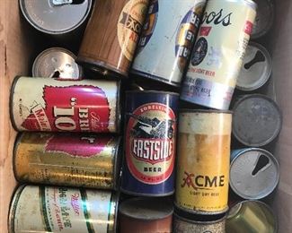 Several boxes of a beer can collection....
