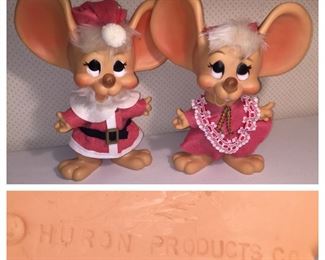 Huron Products Large Ear Christmas Mouse Set