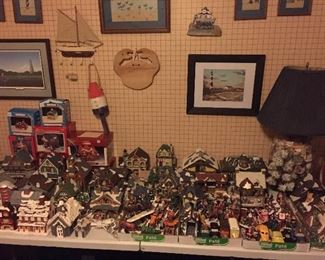 Large Assortment of Christmas Villages & Accessories