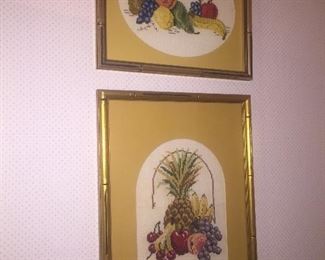 Framed Fruit Cross Stitch
