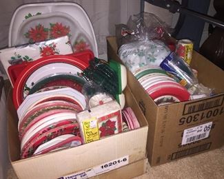 Assorted Paper Plates, Napkins, Cups
