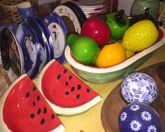 Glass Fruit and Watermelon Serving Set