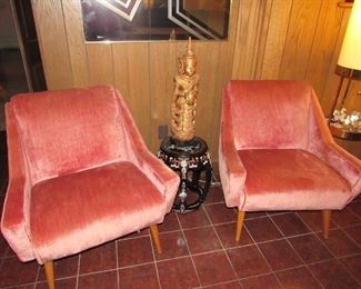 Awesome pair of Mid Century velveteen chairs