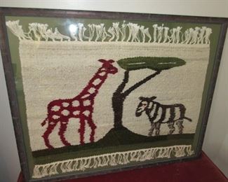 Hand knotted rug framed