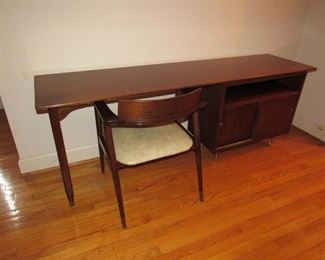 Awesome Mid Century Modern teak long desk with chair