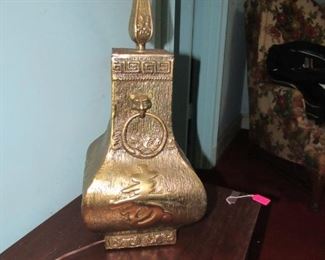 Heavy brass Asian lamp