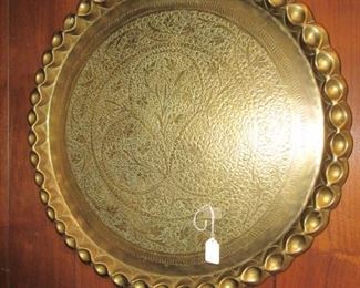 Large brass wall hanging tray or table top