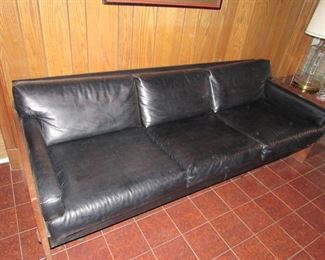 MCM black vinyl sofa