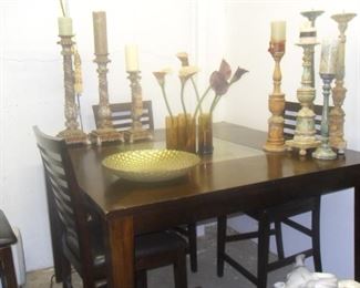 Cafe style dinette set includes 4 chairs