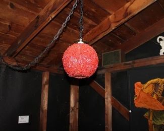 Vintage acrylic swag lamp in red