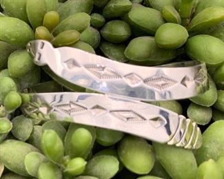 Newer sterling silver cuff bracelet with snake wrap motif, Native American Navajo