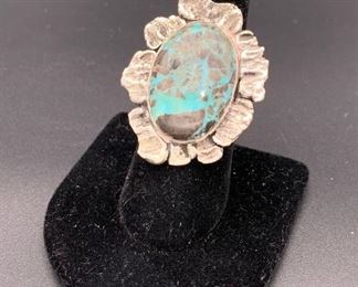 New sterling silver and turquoise ring, Native American Navajo