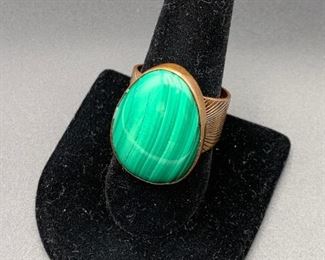 Newer Desert Rose Trading copper and malachite ring