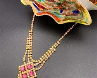 Czech rhinestone statement necklace