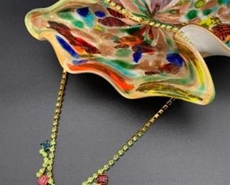 Czech rhinestone statement necklace