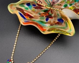 Czech rhinestone statement necklace