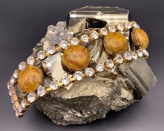 Czech rhinestone statement bracelet