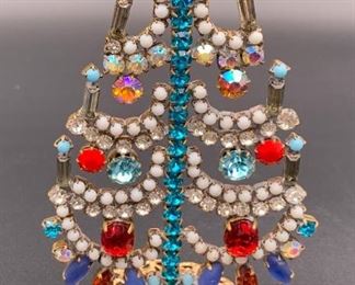 Czech rhinestone Christmas tree decor, last one!