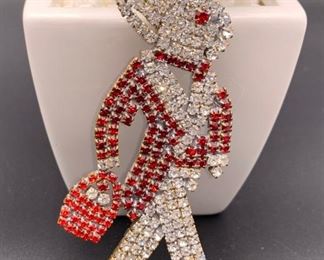 Czech rhinestone Easter Bunny pin, last Easter pin!