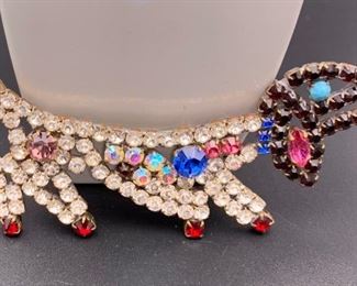Czech rhinestone dog pin