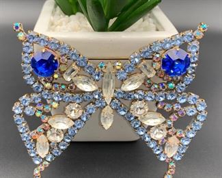 Czech rhinestone butterfly pin