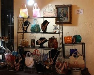 Costume jewelry and art glass purses
