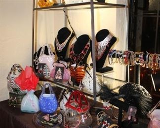 Costume jewelry and art glass purses