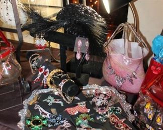 Costume jewelry and art glass purses