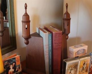 Vintage wood bookends
