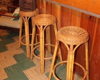 Tiki bamboo bar stools