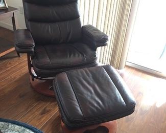 Lane Lether Recliner and ottoman. $400.00