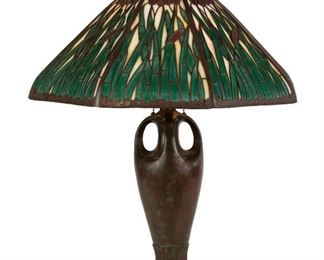 Handel Cattail Lamp with Overlay Panels