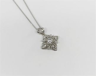 18k White Gold North Star Diamond Pendant