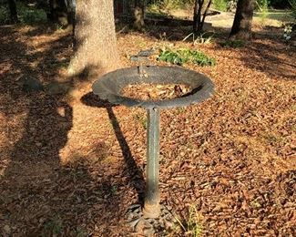 metal bird bath