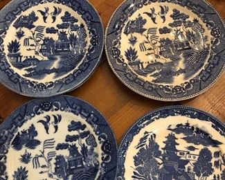 Various Blue Willow plates from Japan