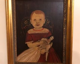 Reproduction Original Folk Art Portrait on Board