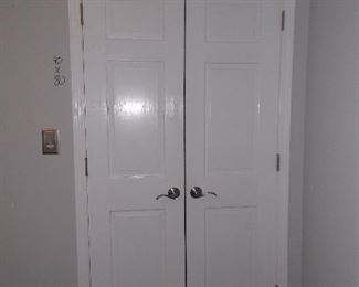 Double wooden closet doors