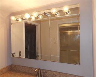 Mirrored medicine cabinet with lights