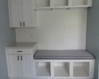 shelving unit cabinets bench