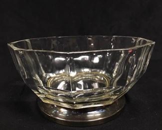 003SH Silver Plated Italian Footed Glass Bowl