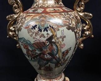 004SH Satsuma Samurai Warrior Vase with Handles