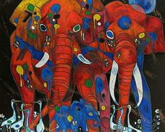 020SH- Jiang Tiefeng 'Elephant Family' Serigraph 118/300.png